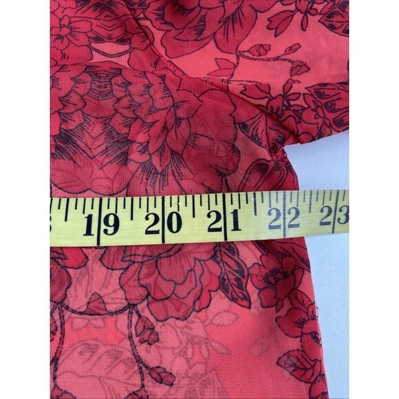 Roz & Ali Sheer Tunic Top with Tank Size Large Colorful Floral Boho Fairycore - Picture 8 of 12